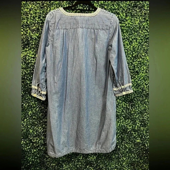 LOFT Blue Dress With Embroidering - Medium - Picture 4 of 9